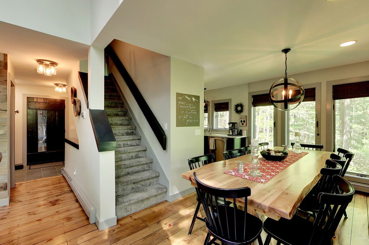 Dining Room with Windows in One of our Killington Holiday Rentals.